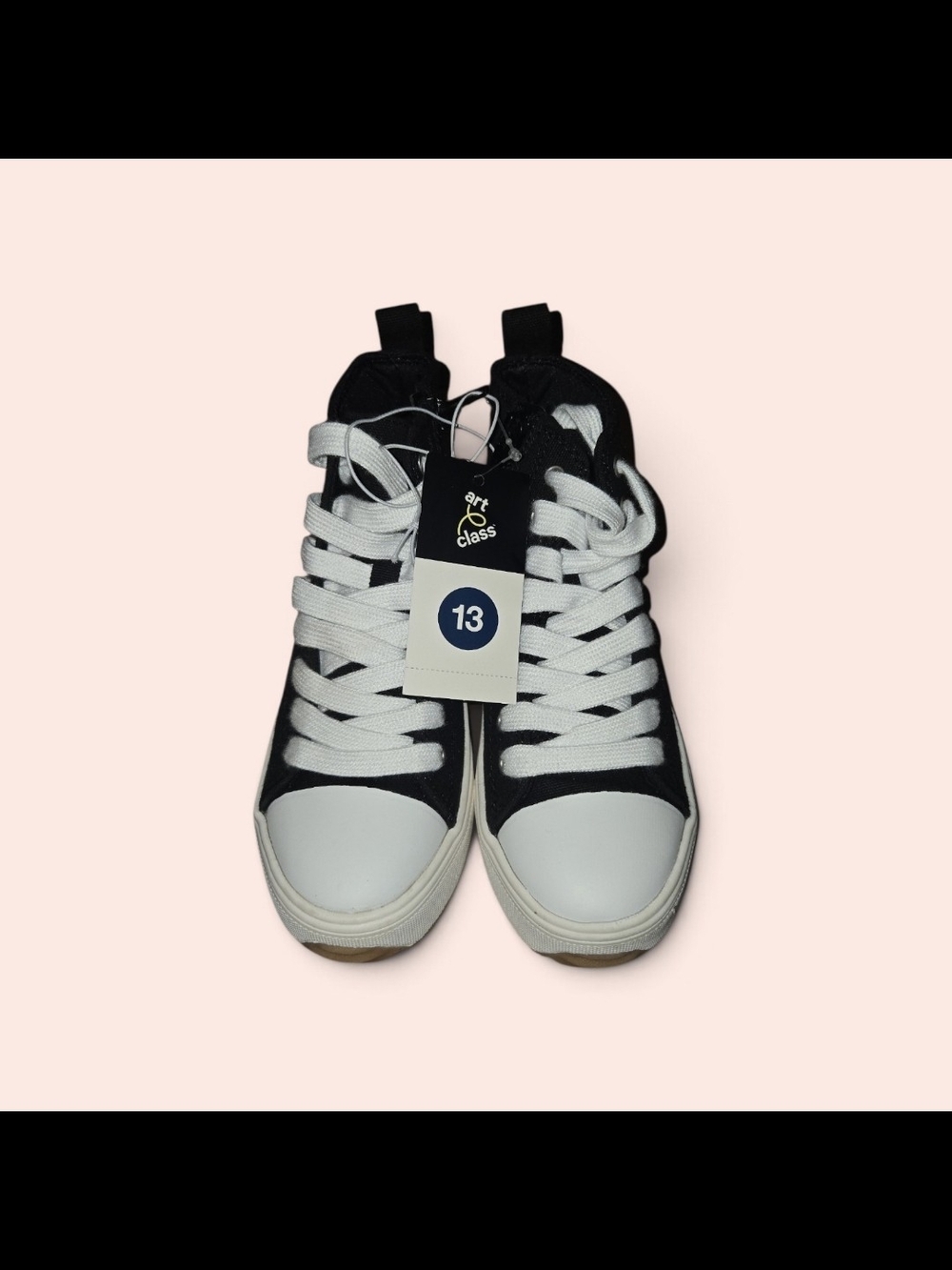 Kids Black and White High-Top Sneakers - Size 13 Art Class